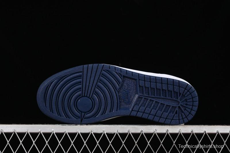 Nike Air Jordan 1 Low '85 Metallic Blue Retro Sneakers - FB9933-141