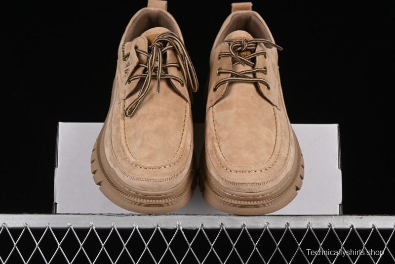 Timberland Low-Top Casual Shoes for Men - Italian Oil-Grained Leather with Anti-Slip Rubber Sole - TB73535SAND