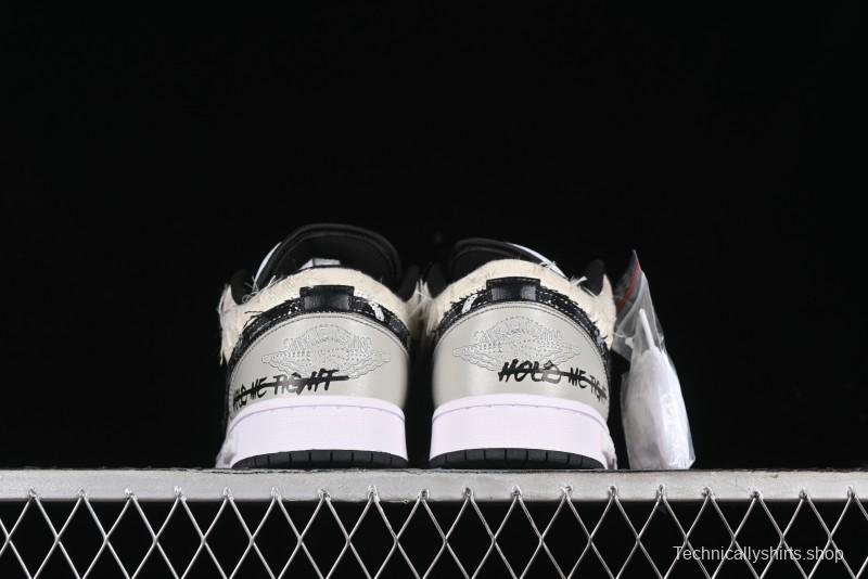 Nike Air Jordan 1 Low AJ1 Panda Prank Universe Exploration Custom Casual Sneakers - 553558-132