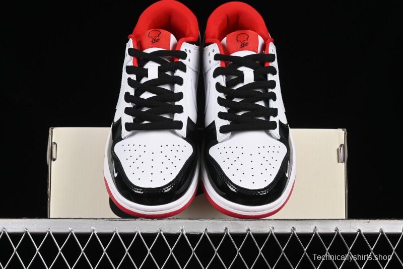 Nike SB Dunk Low UN Collaboration - White Black Patent Leather Anniversary Custom Low-Top Casual Skate Shoes - XB3802-349