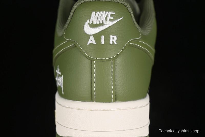 Nike Air Force 1 '07 Low Stussy Collaboration - Lotus Green Low-Top Casual Sneakers - BB5353-515