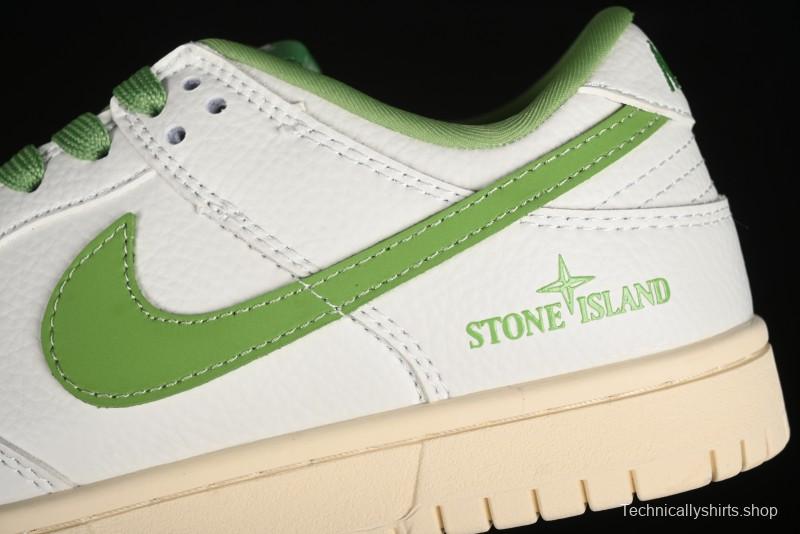 Nike SB Dunk Low Stone Island Collaboration - Spring Green Anniversary High-End Custom Low-Top Casual Sneakers - XB3802-348