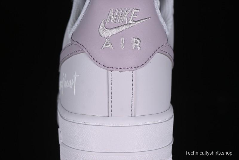Nike Air Force 1 '07 Low Casual Sneakers with Anime-Inspired Light Gray Purple Spray Paint Design - DY8899-004