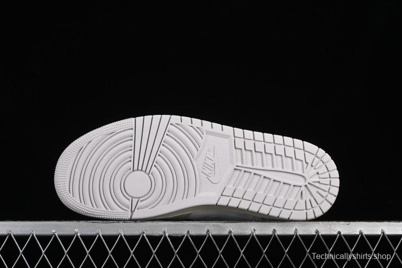 Nike Air Jordan 1 Low Casual Sneakers in White-Grey - FQ7687-300