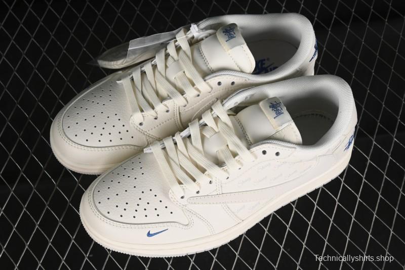 Nike Travis Scott x Fragment Design x Air Jordan 1 Low OG SP AJ1 Retro Sneakers - LJ5188-013