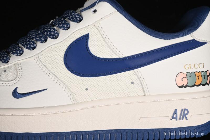 Nike Air Force 1 '07 Low Gucci Collaboration - Light Blue Linen Low-Top Casual Sneakers - XZ3398-788