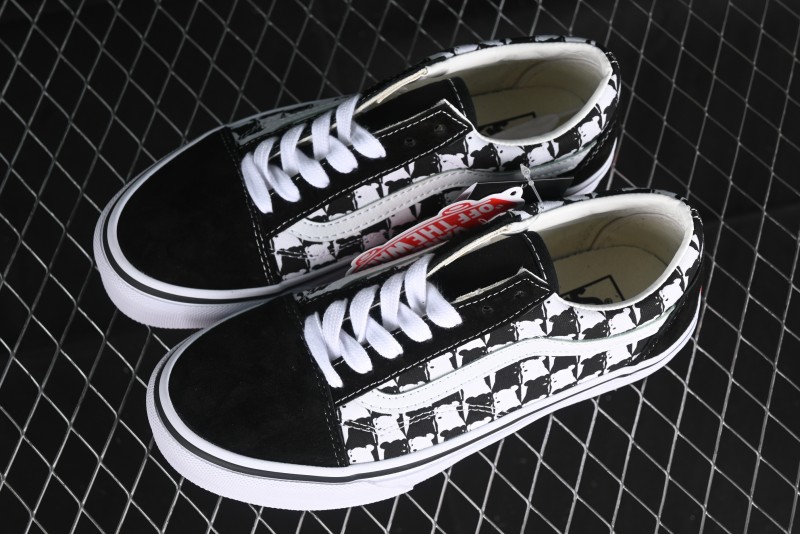 Vans Old Skool Checkerboard Bear Comfortable Slip-Resistant Cushioned Casual Vulcanized Sneakers - VN000D3CG03