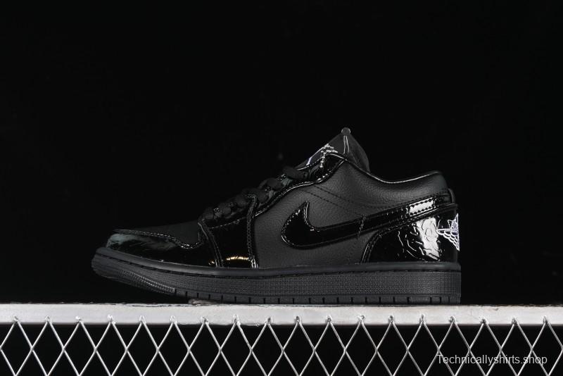 Nike Air Jordan 1 Low "Black Croc" Casual Sneakers - HJ7743-010