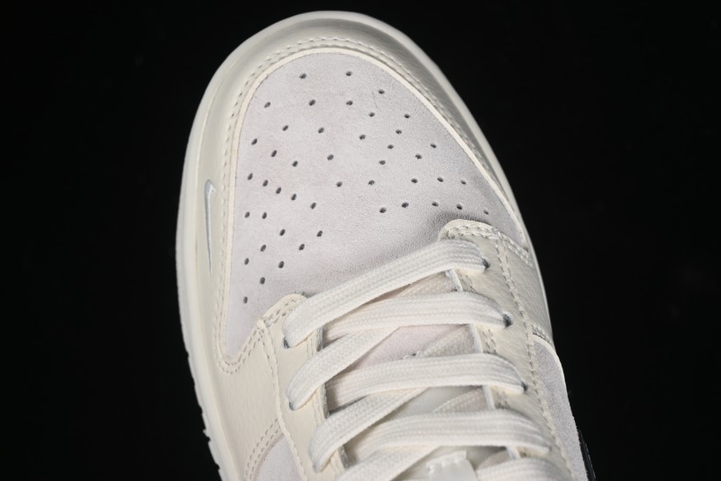 Nike SB Dunk Low Supreme x Stussy Triple Collaboration - Beige Silver Swoosh Anniversary Custom Low-Top Casual Skate Shoes - KK1333-005