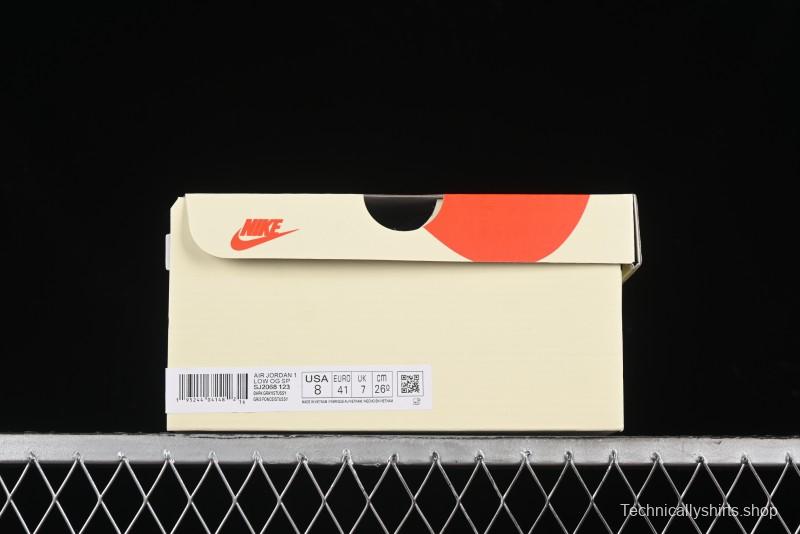 Nike Air Jordan 1 Low OG SP Travis Scott x Fragment Design Collaboration Sneakers - SJ2068-123