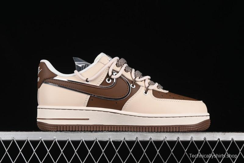 Nike Air Force 1 '07 Low Gucci Collaboration - Brown Coffee Drawstring Low-Top Casual Sneakers - SJ1198-400