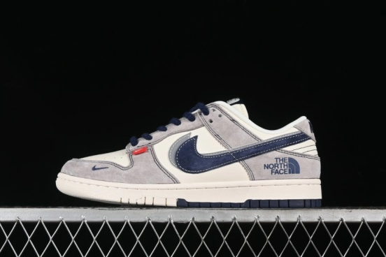 Nike SB Dunk Low The North Face Collaboration - Grey Pig Eight Blue Hook Anniversary High-End Custom Low-Top Casual Skate Shoes - SJ1089-010