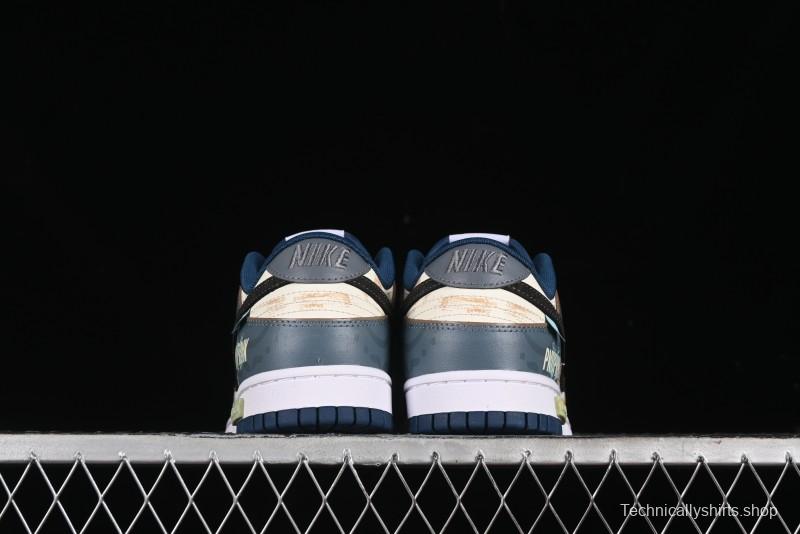 Nike Dunk Low Panda Prank Nautical Era Exploration Wave Low Top Casual Sneakers - DD1391-400