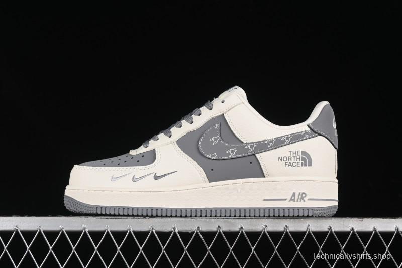 Nike Air Force 1 '07 Low The North Face Bear Collaboration - Beige Grey Swoosh Low-Top Casual Sneakers - KK1988-011