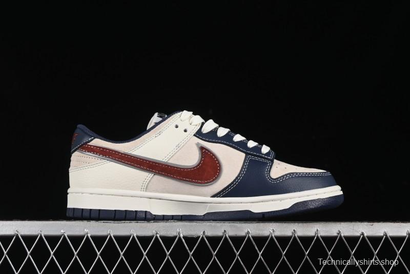 Nike SB Dunk Low The North Face Collaboration - Two-Tone Red Brown Swoosh Anniversary Custom Low-Top Casual Skate Shoes - DJ2024-036