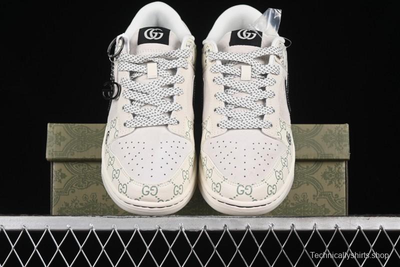 Nike SB Dunk Low Gucci Collaboration - Crystal Green Pattern Anniversary High-End Custom Low-Top Casual Sneakers - XY1688-104