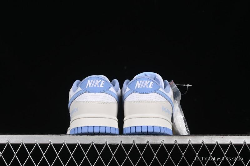 Nike SB Dunk Low Saint Laurent Series - White Grey Blue Swoosh Anniversary High-End Custom Low-Top Casual Sneakers - GF2409-168
