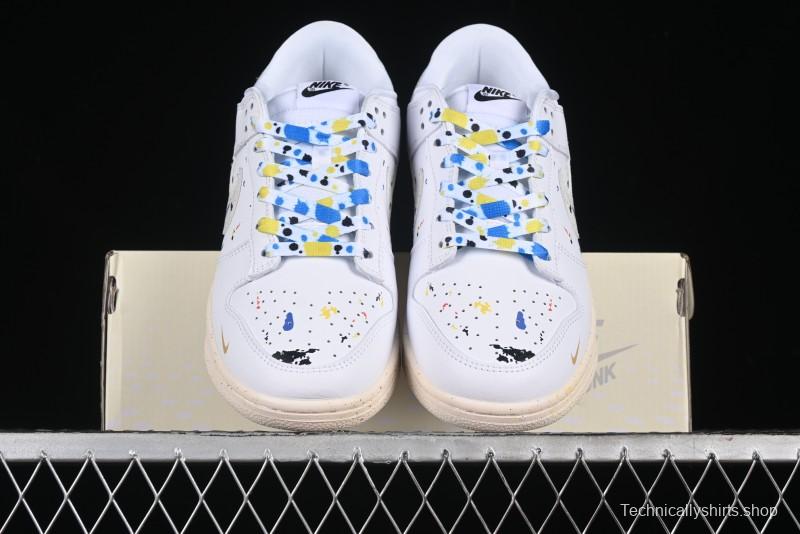 Nike SB Dunk Low Gucci Collaboration - Ink Splatter White Swoosh Anniversary Custom Low-Top Casual Sneakers - FC2025-305