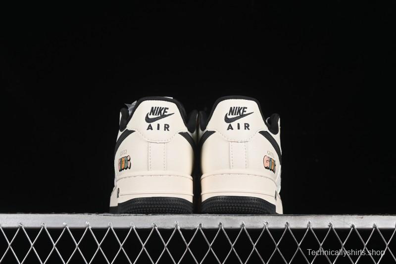 Nike Air Force 1 '07 Low Gucci Collaboration - Dark Blue Linen Casual Sneakers - XZ3398-888