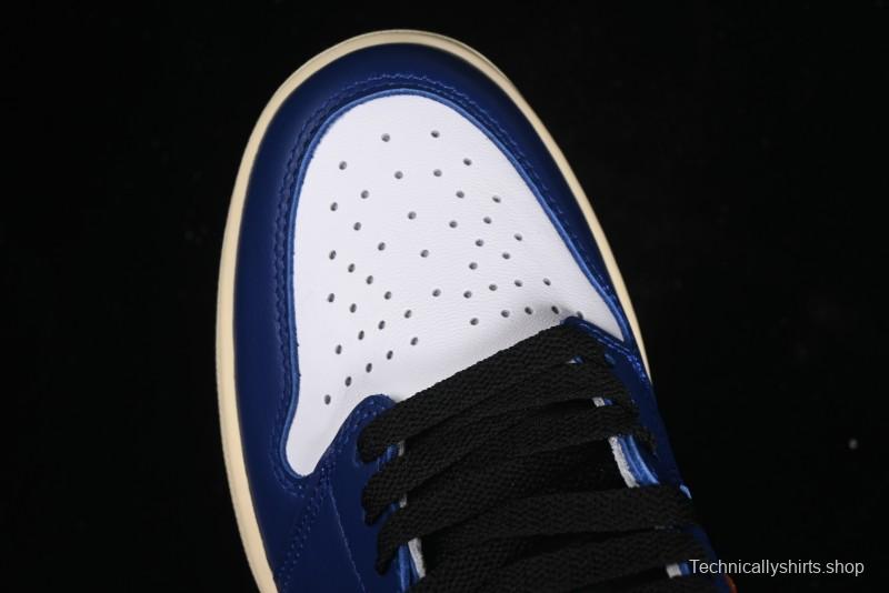 Nike Air Jordan 1 Retro High Basketball Shoes in White Deep Royal Blue - DZ5485-100