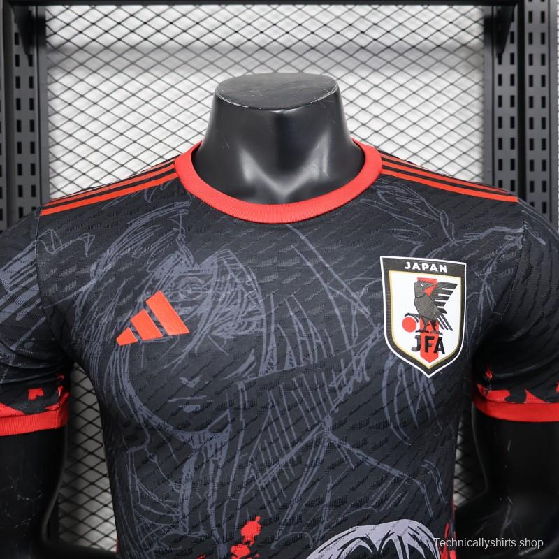 Player Version 2025 Japan National Team Black with Anime Character Design Jersey