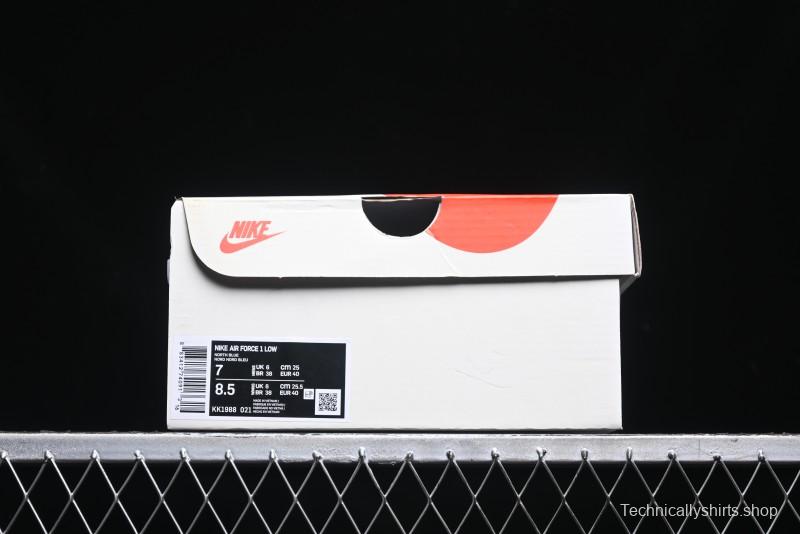 Nike Air Force 1 '07 Low The North Face Collaboration - Blue Floral Swoosh Casual Sneakers - KK1988-021