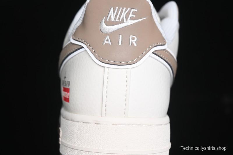 Nike Air Force 1 '07 Low Stone Island x Supreme Collaboration - Beige Brown Swoosh Casual Sneakers - BB1616-306