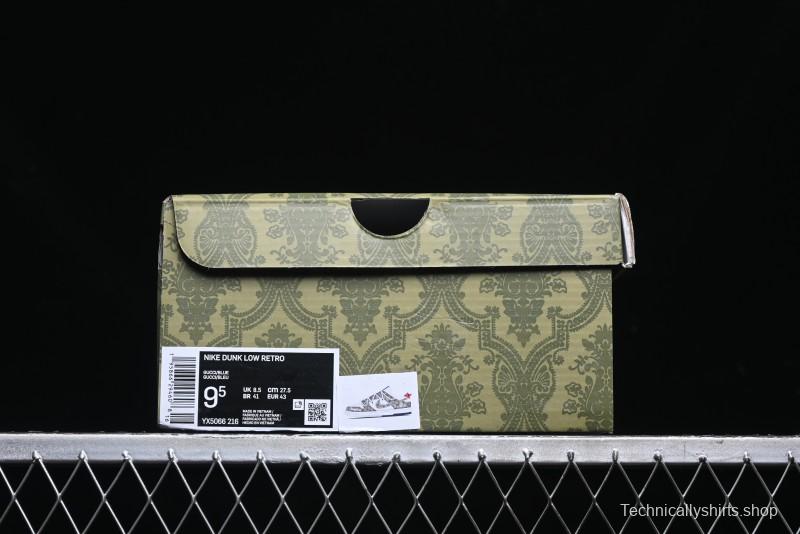 Nike SB Dunk Low Gucci Collaboration - Beige Black Jacquard Swoosh Anniversary High-End Custom Low-Top Casual Sneakers - YX5066-216