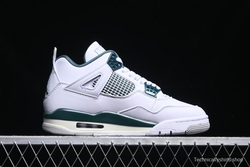 Nike Air Jordan 4 Retro Sneakers in White, Oxidized Green and Neutral Grey - AQ8138-103