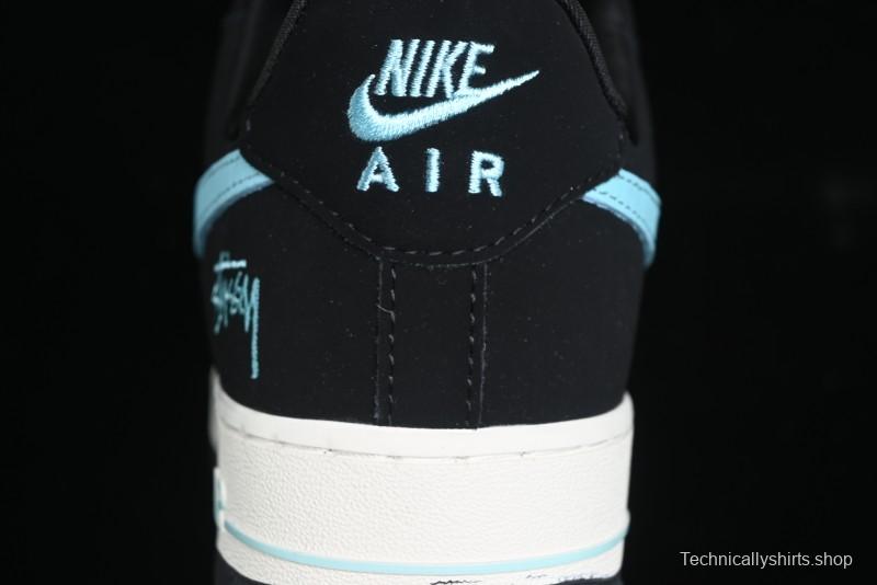 Nike Air Force 1 '07 Low Stussy Collaboration - Black Tiffany Low-Top Casual Sneakers - KK1988-030