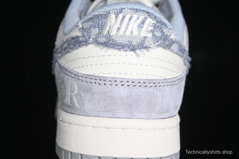 Nike SB Dunk Low Dior Stone Island Triple Collaboration Woven Grey Hook Anniversary High-End Custom Low-Top Casual Sneakers - DM6868-006