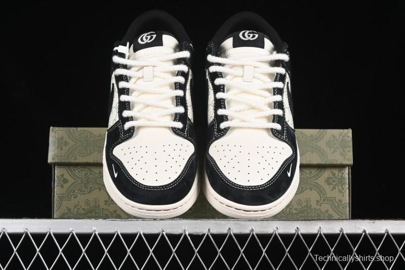 Nike SB Dunk Low Gucci Collaboration - Small Bee Series Black Hook Anniversary High-End Custom Low-Top Casual Sneakers - MM1089-030