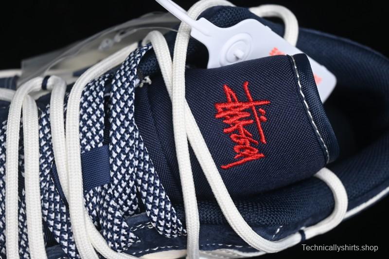 Nike Air Jordan 1 Low Stussy Collaboration - Blue Red Custom High-End Retro Basketball Shoes - SJ9950-049