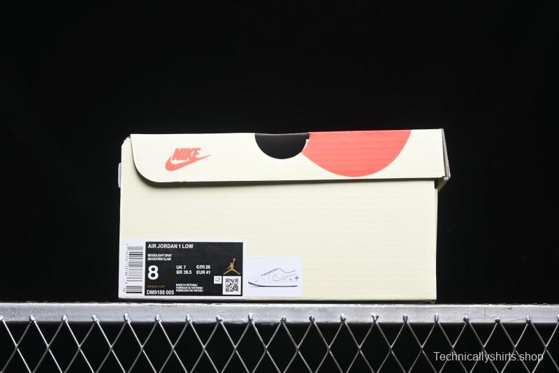 Nike Air Jordan 1 Low AJ1 Stussy Collaboration - Premium Customized Pigskin Grey Line Retro Basketball Shoes - DM9188-005