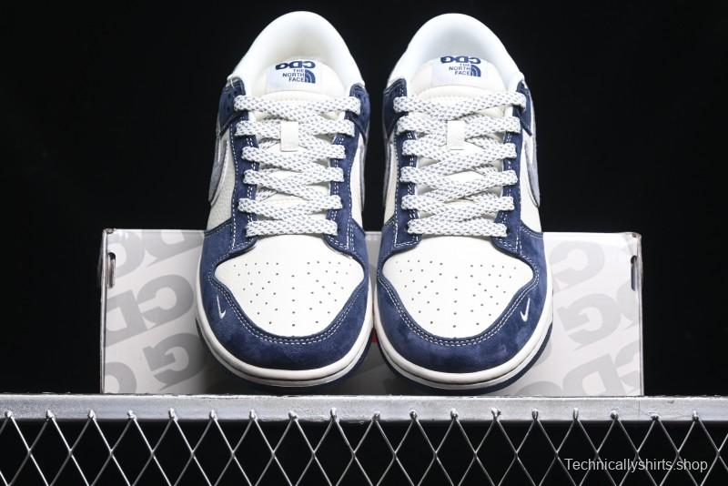 Nike SB Dunk Low The North Face Collaboration - Light Blue Grey Check Anniversary High-End Custom Low-Top Casual Skate Shoes - YX5066-251