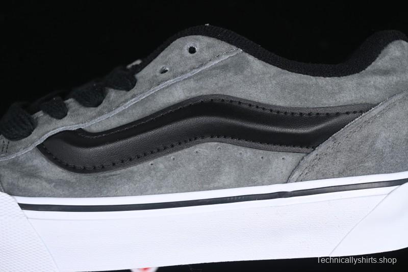 Vans Knu Skool Low-Top Retro Casual Vulcanized Sneakers in Grey Black - VN0009QCBDS