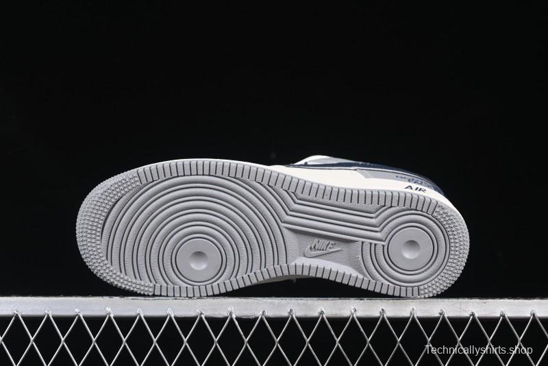 Nike Air Force 1 '07 Low The North Face Collaboration Grey Blue Double Swoosh Casual Sneakers - XS1958-520