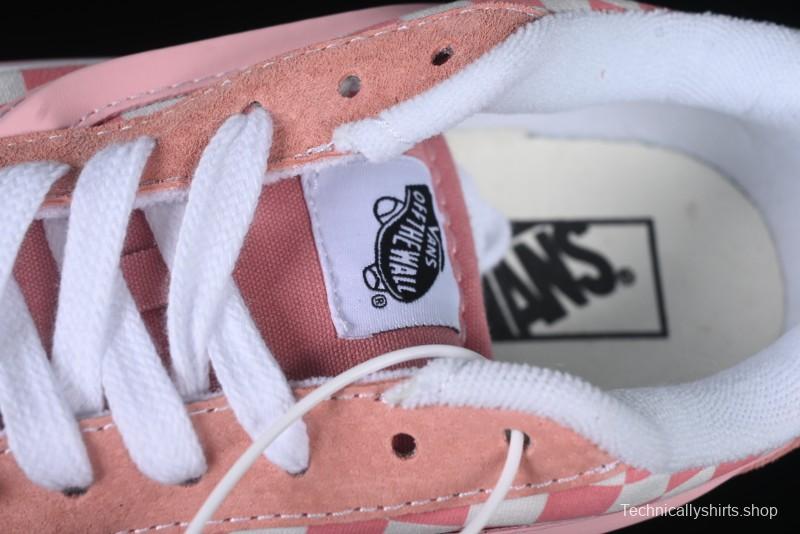 Vans Knu Skool Low Top Comfortable Slip Resistant Wear Resistant Casual Sneakers in Pink Checker - VN0009QCREV