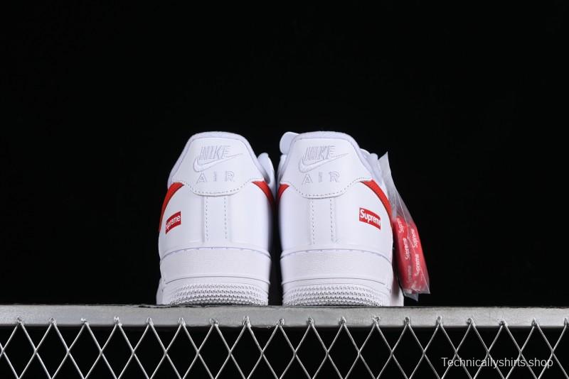 Nike Supreme x Air Force 1 '07 Low White Red Collaboration Casual Sneakers - CU9225-101