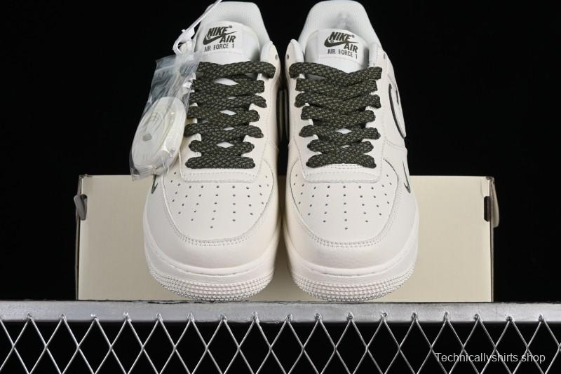 Nike Air Force 1 '07 Low Classic Military Green Mini Swoosh Starry Sky Casual Sneakers - MJ0319-022