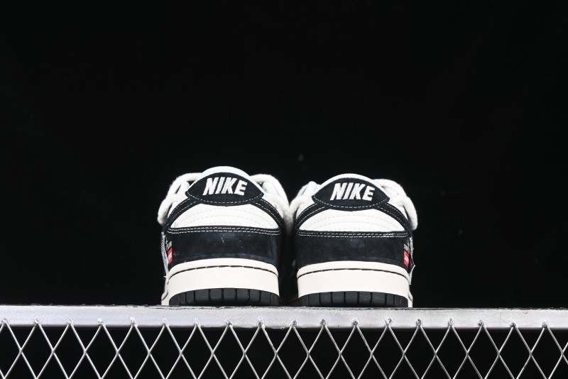 Nike SB Dunk Low Supreme x Stone Island Triple Collaboration Strap Patch Black Swoosh Anniversary Custom Low-Top Casual Skate Shoes - YX5066-202