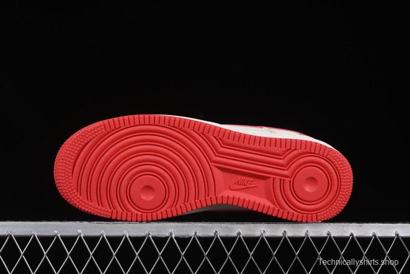 Nike Air Force 1 '07 Low Stussy Collaboration Beige Deep Orange Low-Top Casual Sneakers - DF0188-031