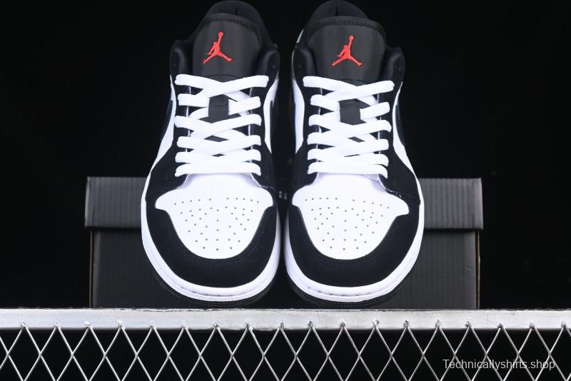 Nike Air Jordan 1 Low Retro Casual Sneakers with Black Swoosh - HF3148-106