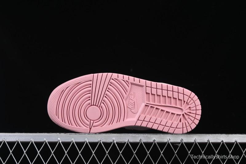 Nike Air Jordan 1 Low AJ1 Custom White Pink Low-Top Casual Lifestyle Sneakers - DC0774-162