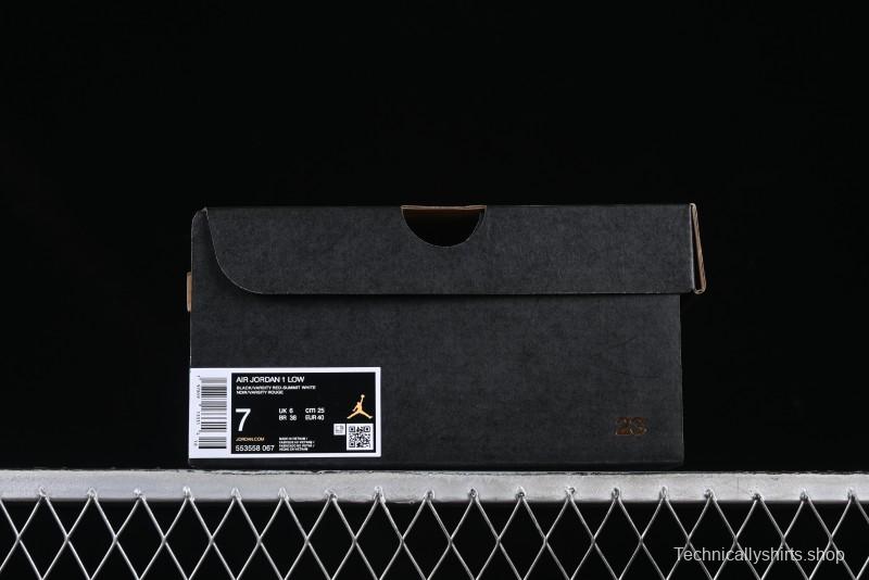 Nike Air Jordan 1 Low AJ1 Red Black Low Top Casual Sneakers - 553558-067