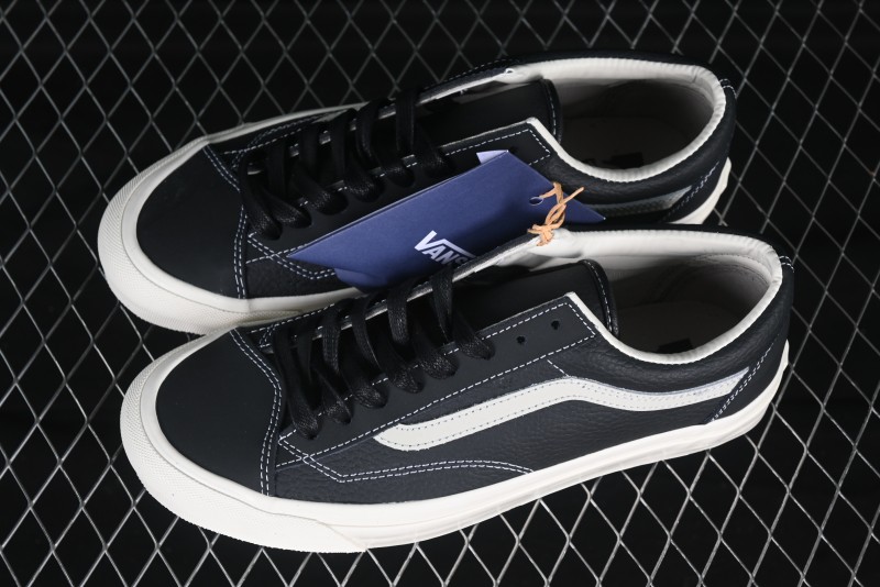 Vans Premium Old Skool 36 Full-Grain Leather Retro Skate Shoes - VN000D57BLK