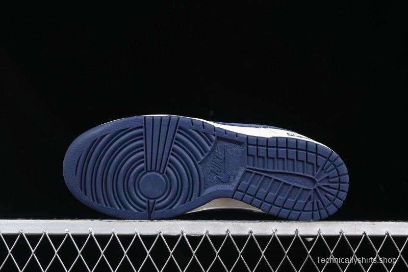 Nike SB Dunk Low Supreme Collaboration Grey Blue Woven Label Anniversary High-End Custom Low-Top Casual Skate Shoes - BB7518-026