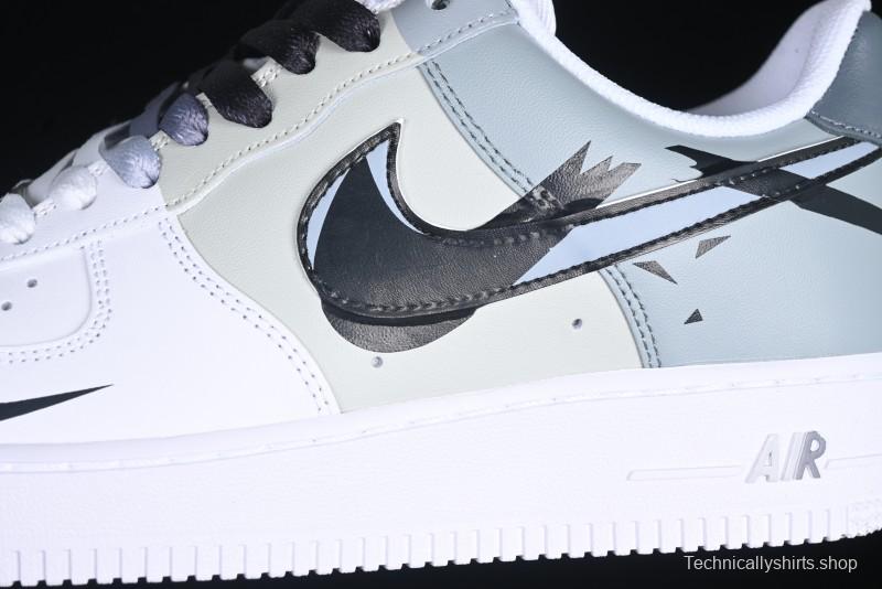 Nike Air Force 1 '07 Low Hand-Painted Broken Hook Casual Sneakers - CV2288-011