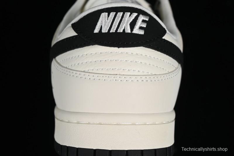 Nike SB Dunk Low Lightning Collaboration - Off White Black Colorway with Mini Swoosh Anniversary Custom Edition Low Top Casual Skate Shoes - XD1688-028