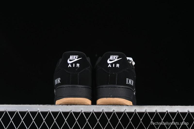 Nike Air Force 1 '07 Low Dior Collaboration Black Gum Knit Casual Sneakers - KK1988-058